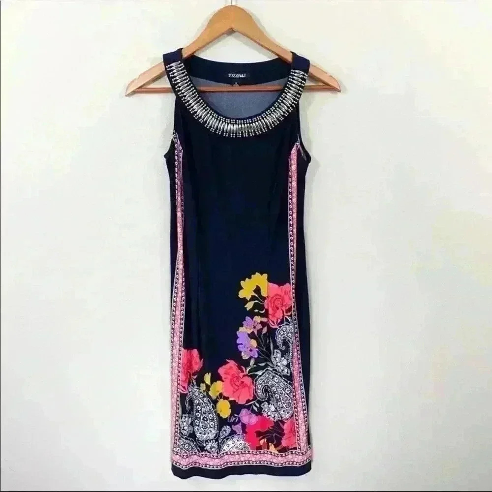 Roz & Ali navy floral shift dress